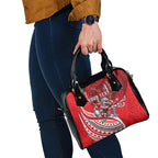 Personalised Dolphins Shoulder Handbag Polynesian Tribal Art Style With Muscular Dolphin Mascot