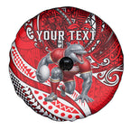 Personalised Dolphins Spare Tire Cover Polynesian Tribal Art Style With Muscular Dolphin Mascot