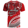 Personalised Dolphins T Shirt Polynesian Tribal Art Style With Muscular Dolphin Mascot