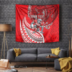 Personalised Dolphins Tapestry Polynesian Tribal Art Style With Muscular Dolphin Mascot