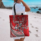 Personalised Dolphins Tote Bag Polynesian Tribal Art Style With Muscular Dolphin Mascot