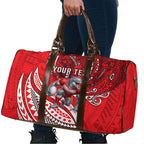 Personalised Dolphins Travel Bag Polynesian Tribal Art Style With Muscular Dolphin Mascot