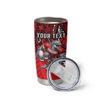 Personalised Dolphins Tumbler Cup Polynesian Tribal Art Style With Muscular Dolphin Mascot