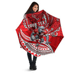 Personalised Dolphins Umbrella Polynesian Tribal Art Style With Muscular Dolphin Mascot