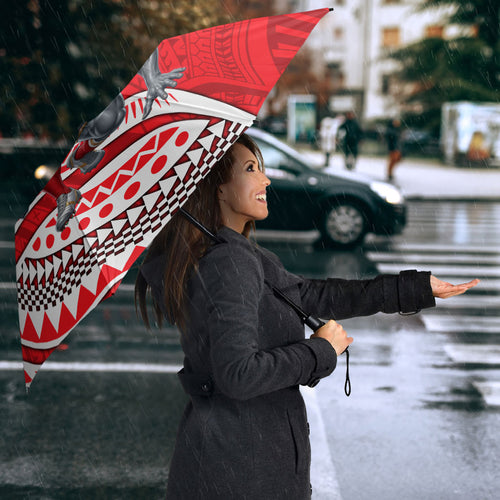 Personalised Dolphins Umbrella Polynesian Tribal Art Style With Muscular Dolphin Mascot