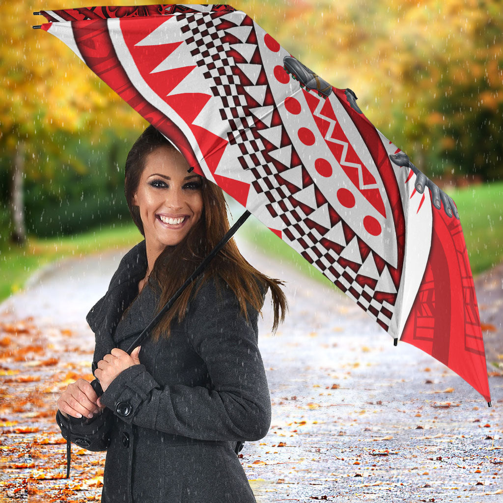 Personalised Dolphins Umbrella Polynesian Tribal Art Style With Muscular Dolphin Mascot