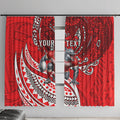 Personalised Dolphins Window Curtain Polynesian Tribal Art Style With Muscular Dolphin Mascot