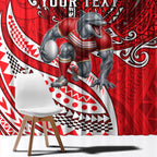 Personalised Dolphins Window Curtain Polynesian Tribal Art Style With Muscular Dolphin Mascot