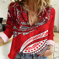 Personalised Dolphins Women Casual Shirt Polynesian Tribal Art Style With Muscular Dolphin Mascot