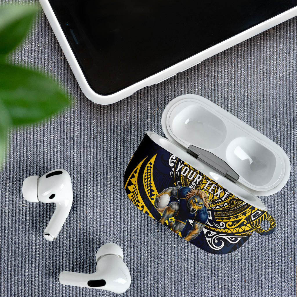 Personalised North Queensland Cowboys AirPods Case Polynesian Tribal Art Style With Powerful Blue Heeler Mascot