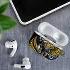 Personalised North Queensland Cowboys AirPods Case Polynesian Tribal Art Style With Powerful Blue Heeler Mascot