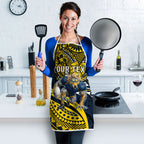 Personalised North Queensland Cowboys Apron Polynesian Tribal Art Style With Powerful Blue Heeler Mascot