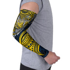 Personalised North Queensland Cowboys Arm Sleeves Polynesian Tribal Art Style With Powerful Blue Heeler Mascot