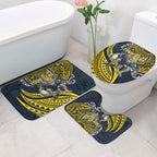 Personalised North Queensland Cowboys Bathroom Set Polynesian Tribal Art Style With Powerful Blue Heeler Mascot
