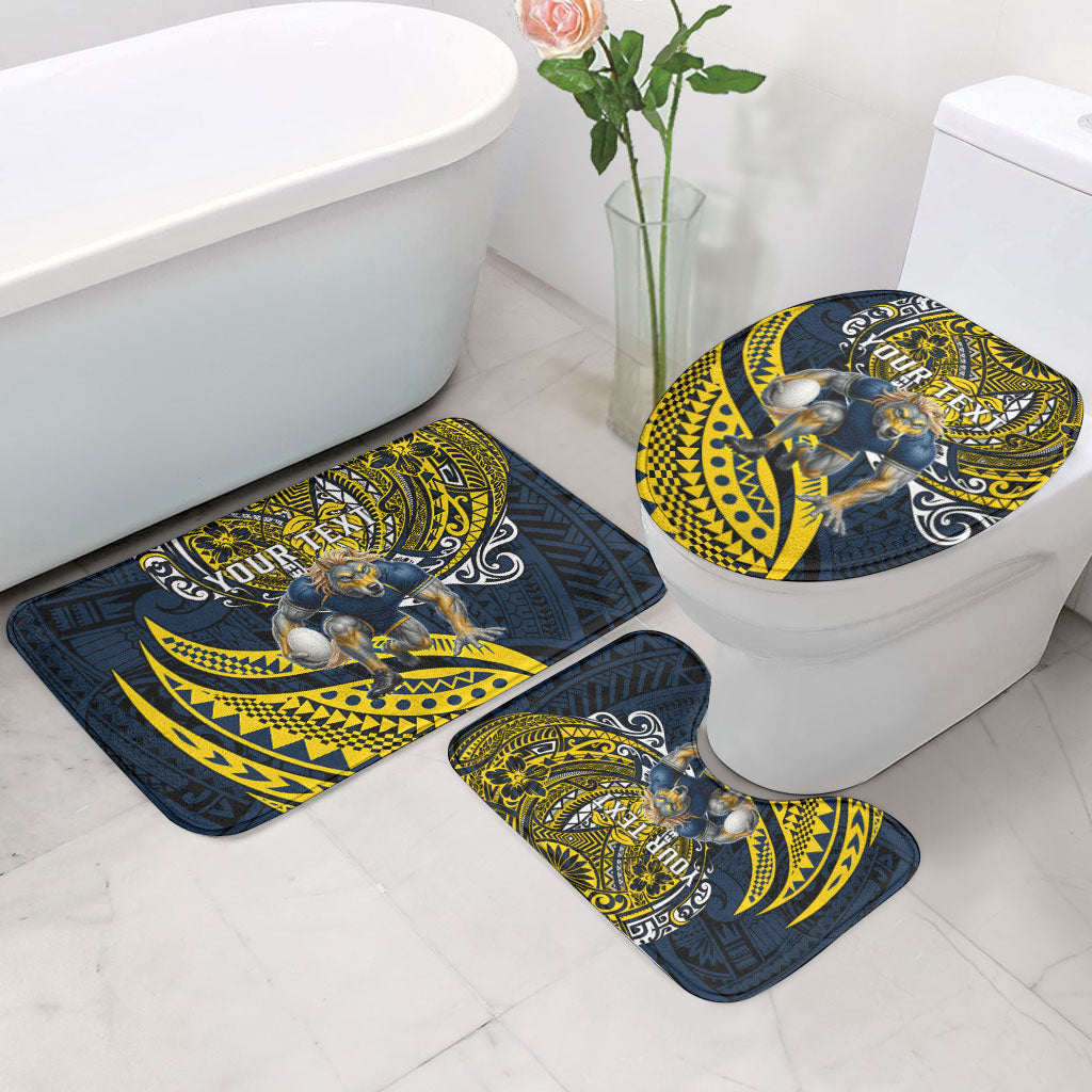 Personalised North Queensland Cowboys Bathroom Set Polynesian Tribal Art Style With Powerful Blue Heeler Mascot
