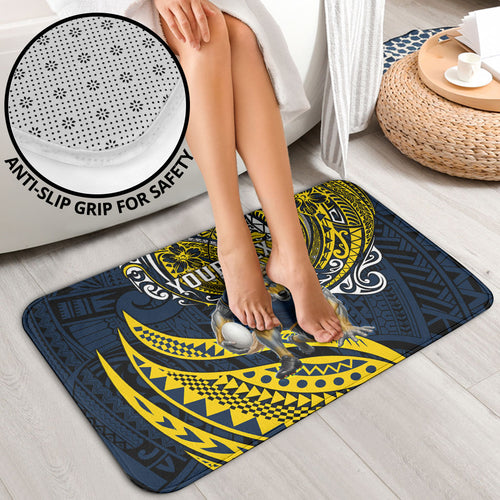 Personalised North Queensland Cowboys Bathroom Set Polynesian Tribal Art Style With Powerful Blue Heeler Mascot
