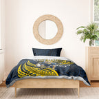 Personalised North Queensland Cowboys Bedding Set Polynesian Tribal Art Style With Powerful Blue Heeler Mascot