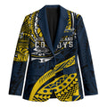 Personalised North Queensland Cowboys Blazer Polynesian Tribal Art Style With Powerful Blue Heeler Mascot
