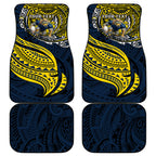 Personalised North Queensland Cowboys Car Mats Polynesian Tribal Art Style With Powerful Blue Heeler Mascot