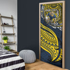 Personalised North Queensland Cowboys Door Cover Polynesian Tribal Art Style With Powerful Blue Heeler Mascot