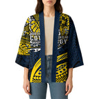 Personalised North Queensland Cowboys Kimono Polynesian Tribal Art Style With Powerful Blue Heeler Mascot