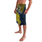 Personalised North Queensland Cowboys Lavalava Polynesian Tribal Art Style With Powerful Blue Heeler Mascot