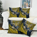 Personalised North Queensland Cowboys Pillow Cover Polynesian Tribal Art Style With Powerful Blue Heeler Mascot