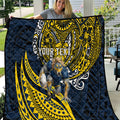 Personalised North Queensland Cowboys Quilt Polynesian Tribal Art Style With Powerful Blue Heeler Mascot