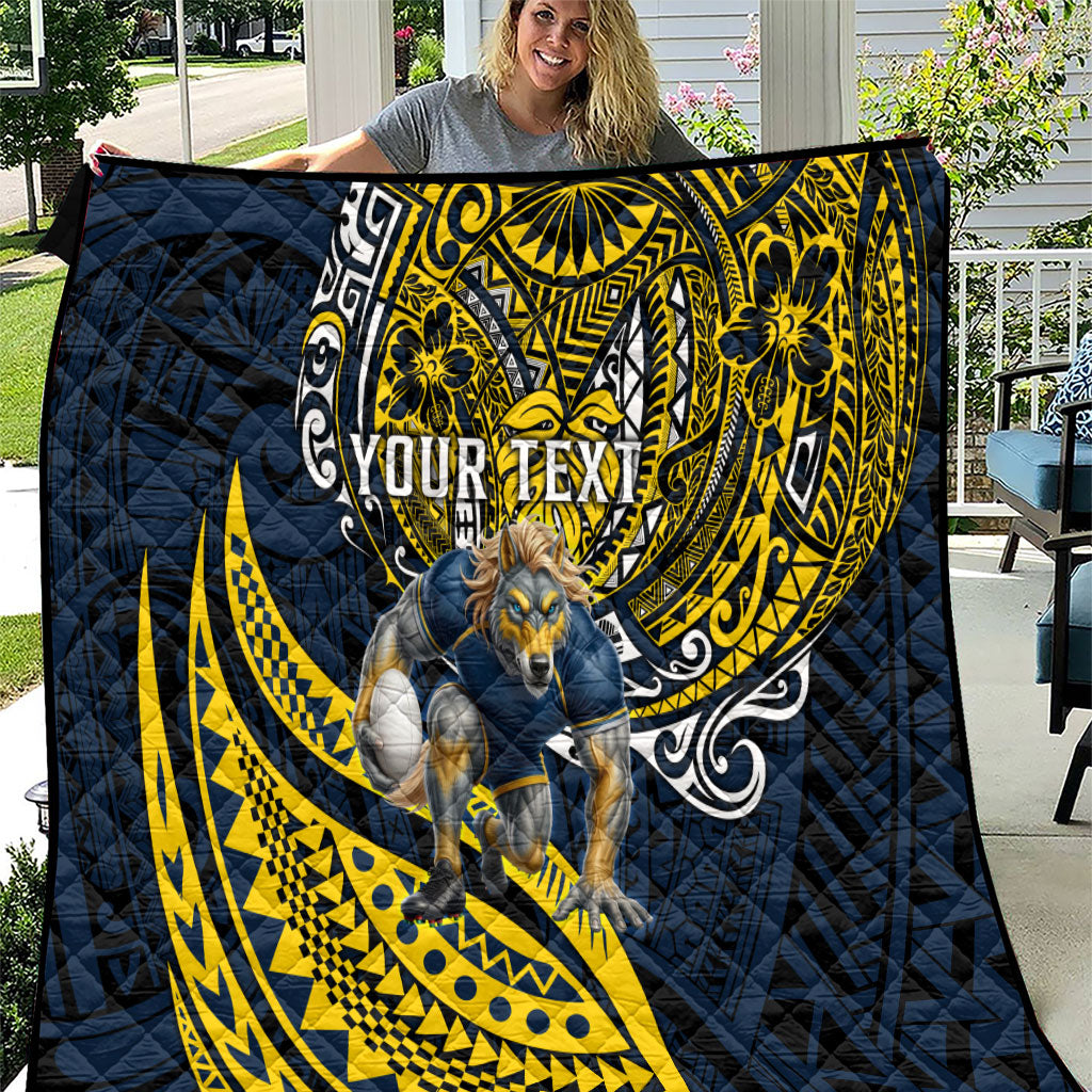 Personalised North Queensland Cowboys Quilt Polynesian Tribal Art Style With Powerful Blue Heeler Mascot