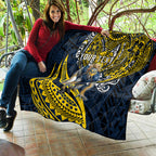 Personalised North Queensland Cowboys Quilt Polynesian Tribal Art Style With Powerful Blue Heeler Mascot