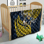 Personalised North Queensland Cowboys Quilt Polynesian Tribal Art Style With Powerful Blue Heeler Mascot