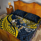 Personalised North Queensland Cowboys Quilt Bed Set Polynesian Tribal Art Style With Powerful Blue Heeler Mascot