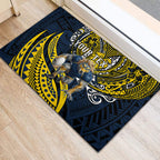 Personalised North Queensland Cowboys Rubber Doormat Polynesian Tribal Art Style With Powerful Blue Heeler Mascot