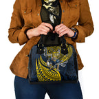 Personalised North Queensland Cowboys Shoulder Handbag Polynesian Tribal Art Style With Powerful Blue Heeler Mascot