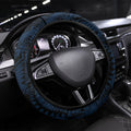 North Queensland Cowboys Steering Wheel Cover Polynesian Tribal Art Style With Powerful Blue Heeler Mascot