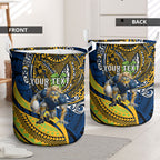 Personalised Parramatta Eels Laundry Basket Polynesian Tribal Art Style With Muscular Eel Mascot