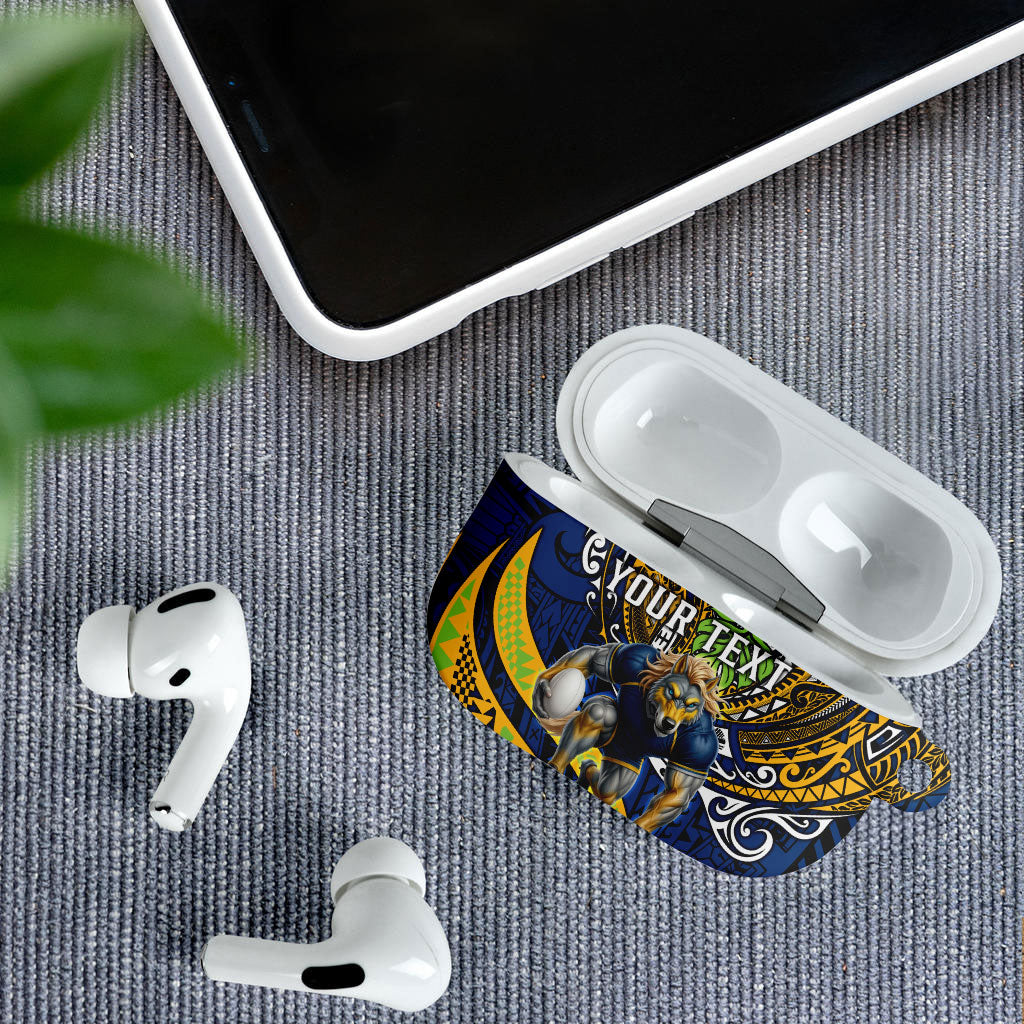 Personalised Parramatta Eels AirPods Case Polynesian Tribal Art Style With Muscular Eel Mascot