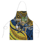 Personalised Parramatta Eels Apron Polynesian Tribal Art Style With Muscular Eel Mascot