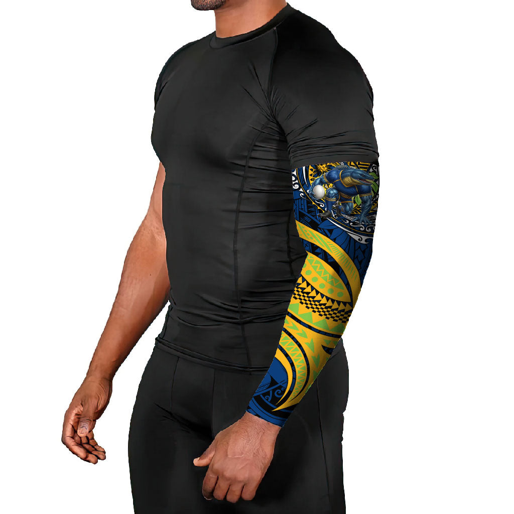 Personalised Parramatta Eels Arm Sleeves Polynesian Tribal Art Style With Muscular Eel Mascot