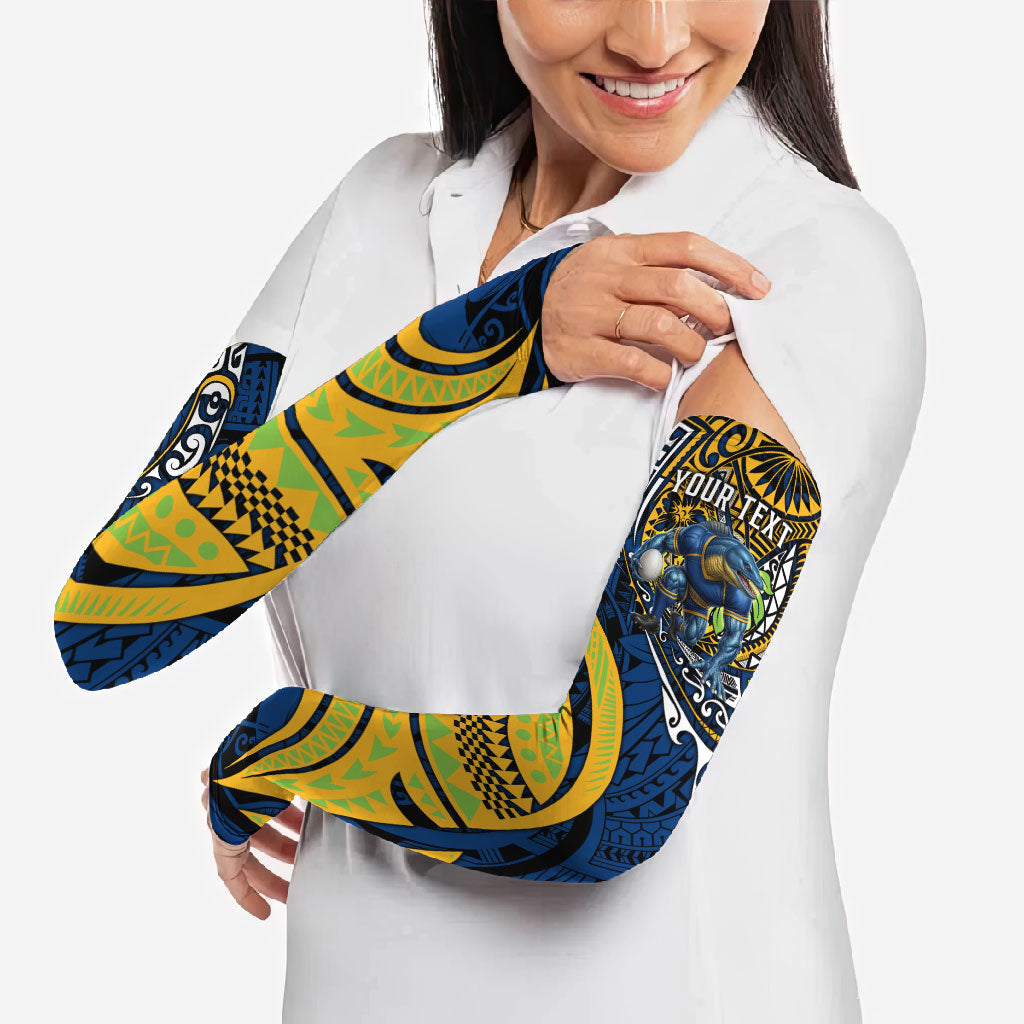 Personalised Parramatta Eels Arm Sleeves Polynesian Tribal Art Style With Muscular Eel Mascot