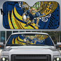 Personalised Parramatta Eels Auto Sun Shade Polynesian Tribal Art Style With Muscular Eel Mascot