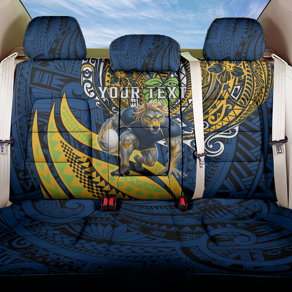 Personalised Parramatta Eels Back Car Seat Cover Polynesian Tribal Art Style With Muscular Eel Mascot