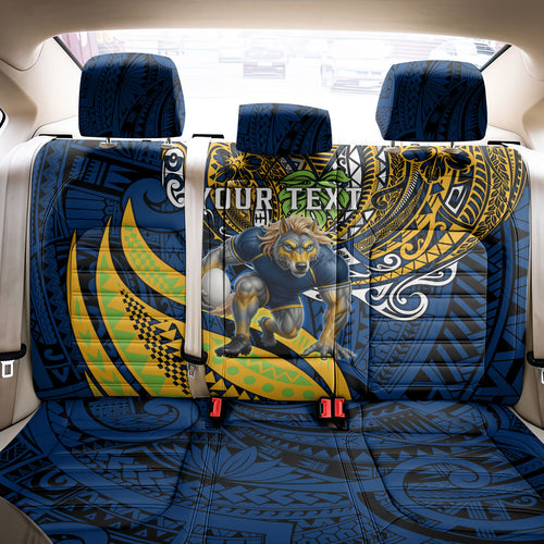 Personalised Parramatta Eels Back Car Seat Cover Polynesian Tribal Art Style With Muscular Eel Mascot