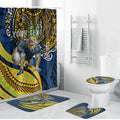 Personalised Parramatta Eels Bathroom Set Polynesian Tribal Art Style With Muscular Eel Mascot