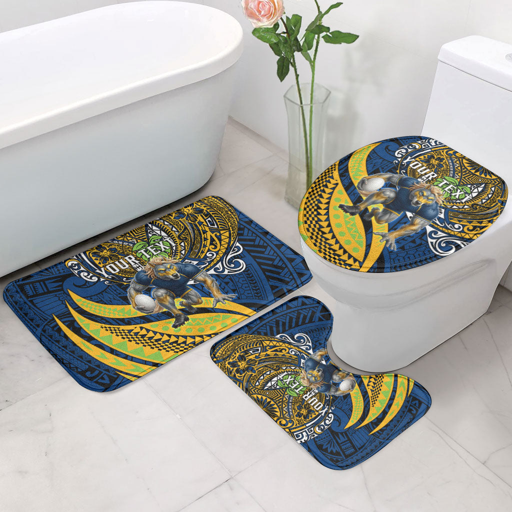 Personalised Parramatta Eels Bathroom Set Polynesian Tribal Art Style With Muscular Eel Mascot