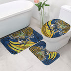 Personalised Parramatta Eels Bathroom Set Polynesian Tribal Art Style With Muscular Eel Mascot