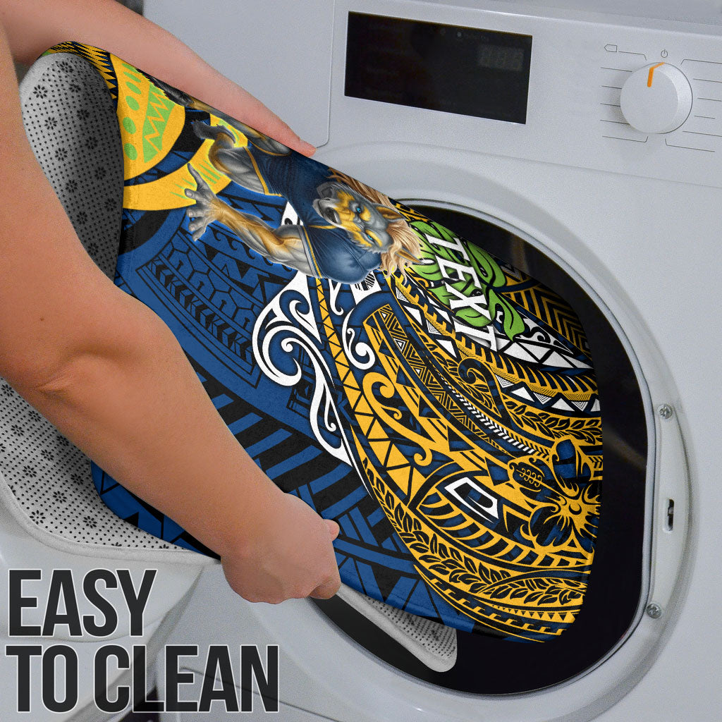 Personalised Parramatta Eels Bathroom Set Polynesian Tribal Art Style With Muscular Eel Mascot