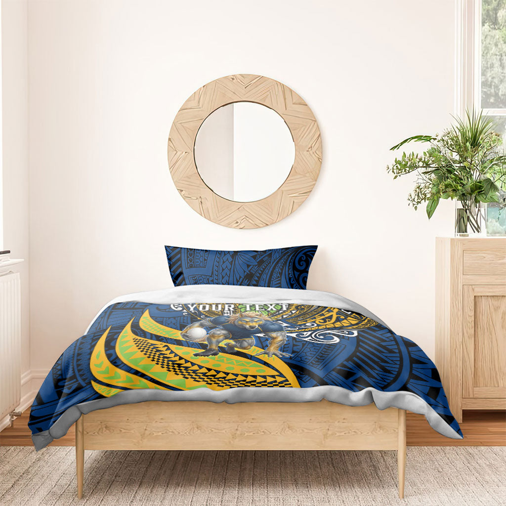 Personalised Parramatta Eels Bedding Set Polynesian Tribal Art Style With Muscular Eel Mascot