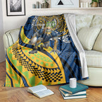 Personalised Parramatta Eels Blanket Polynesian Tribal Art Style With Muscular Eel Mascot