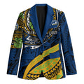 Personalised Parramatta Eels Blazer Polynesian Tribal Art Style With Muscular Eel Mascot